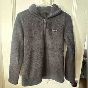 Patagonia Gray Fleece Jacket with Stand-Up Collar